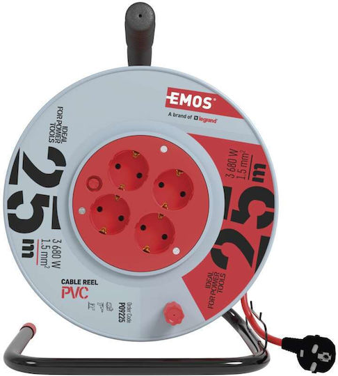 Emos Cablu de prelungire 1 loc cu cablu de 25m Gri