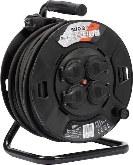 Yato Waterproof Extension Reel Cord 3 x 1.5mm²/40m Black