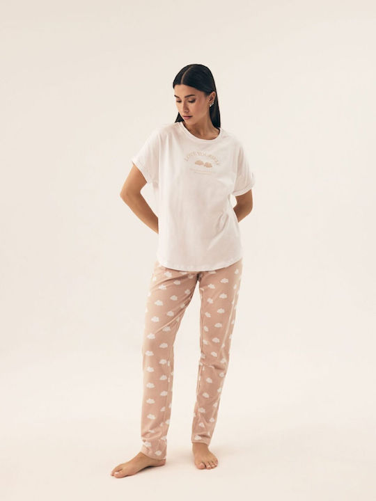 Henderson Winter Damen Pyjama-Set Ecru Nubes