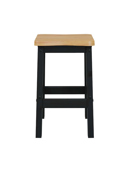 Bar Stools with Backrest Wooden Black 2 Pieces 40x29x63cm