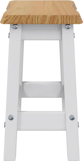 vidaXL Barhocker Hölzernes Weiß 2 Stück 40x29x45,5 cm