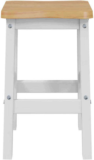 Taburete Bar Cu Spătar Din Lemn Alb 2 Buc 40x29x63 cm