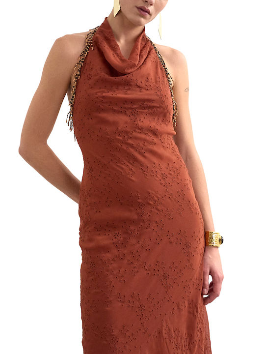 Rochii De Vară Pentru Femei Maxi Rochie Drapată Maro