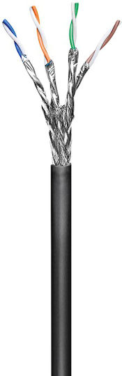 Goobay S/FTP Cat.6 (Gigabit) Καλώδιο Δικτύου Ethernet 100m Μαύρο