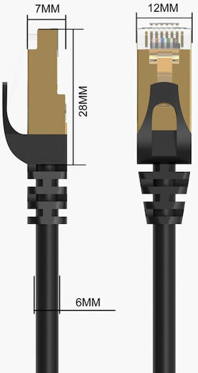 Orico Direct Attach Copper Cat.7 (10Gbps) Καλώδιο Δικτύου Ethernet εξωτερικού χώρου 20m Μαύρο