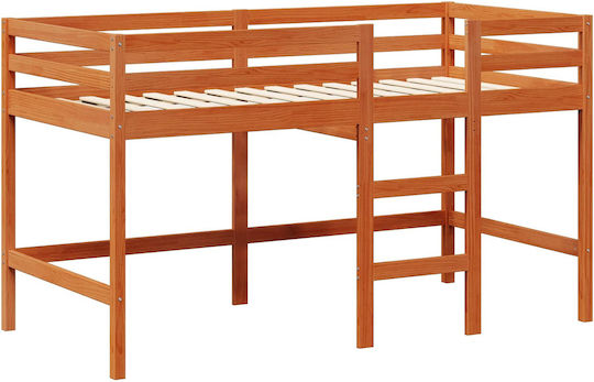 Kinderbett Koje Einzeln Braun für Matratze 90x190cm