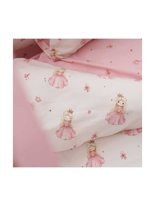 Vesta Home Set Baby Crib Sheets Cotton Pink 120x165cm 3pcs