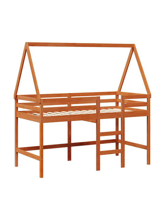 Kinderbett Klassisch Einzel Braun Für Matratze 90x190cm