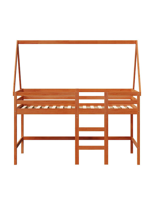Kinderbett Klassisch Einzel Braun Für Matratze 90x190cm
