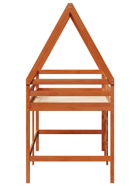 Kinderbett Klassisch Einzel Braun Für Matratze 90x190cm