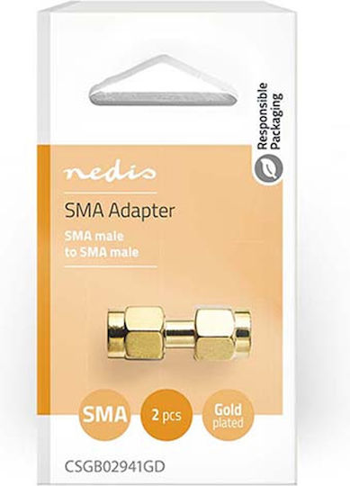 Nedis CSGB02941GD Μετατροπέας SMA male σε SMA male Χρυσό 2τμχ