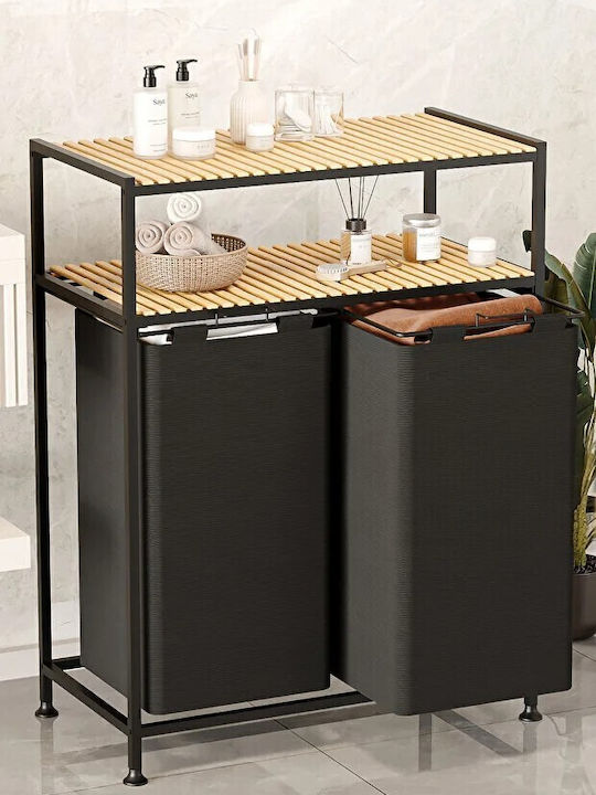 SteweHome Coș De Rufe Metalic 123lt 66x36x87cm Negru
