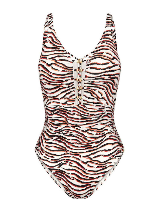 Summer Ολόσωμο Μαγιό με Ελαφριά Ενίσχυση Animal Print