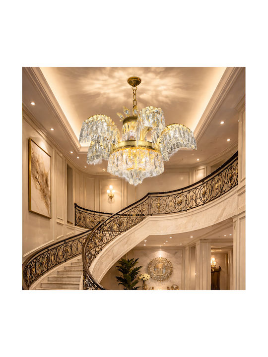 Alista Home Candelabru 12xG9 Ø69cm cu Cristale Auriu AT1CT-IM1P-HT2L-CC859/6GD