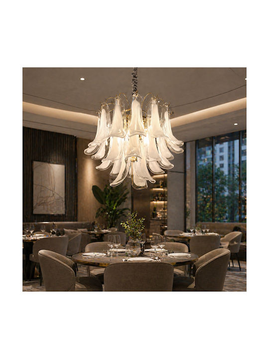 Alista Home Candelabru 7xE14 Ø60cm cu Cristale Alb AT1CT-IM1P-HT2L-CC5052/600WH