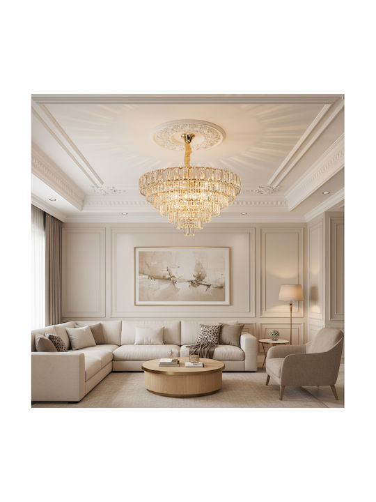 Alista Home Candelabru 15xE14 Ø80cm cu Cristale Auriu AT1CT-IM1P-HT2L-CC7045/800GD