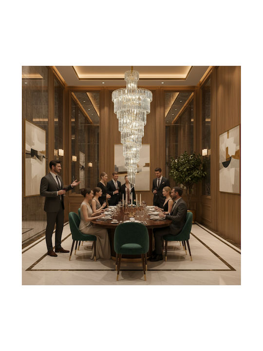 Alista Home Candelabru 27xE14 Ø60cm cu Cristale Auriu AT1CT-IM1P-HT2L-CC112/600X1800BKGD