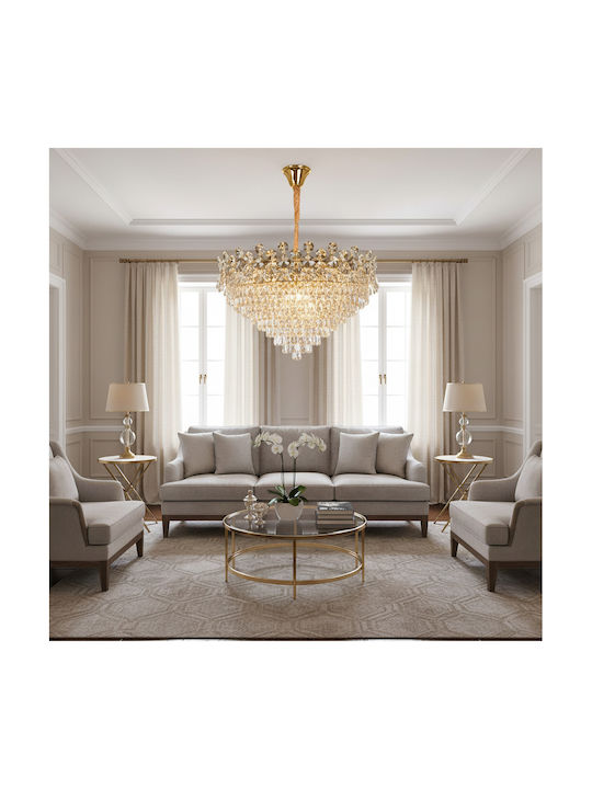Alista Home Alista Home Kronleuchter 22xE14 Ø80cm mit Kristallen Gold Alista Home Alista Home Kronleuchter 22xE14 Ø80cm mit Kristallen Gold