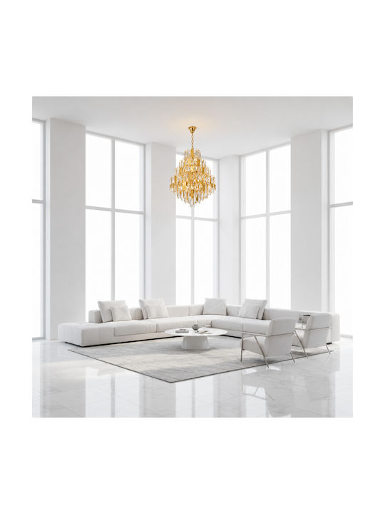 Alista Home Candelabru 13xE14 Ø60cm cu Cristale Auriu AT1CT-IM1P-HT2L-CC1065/600X850GD