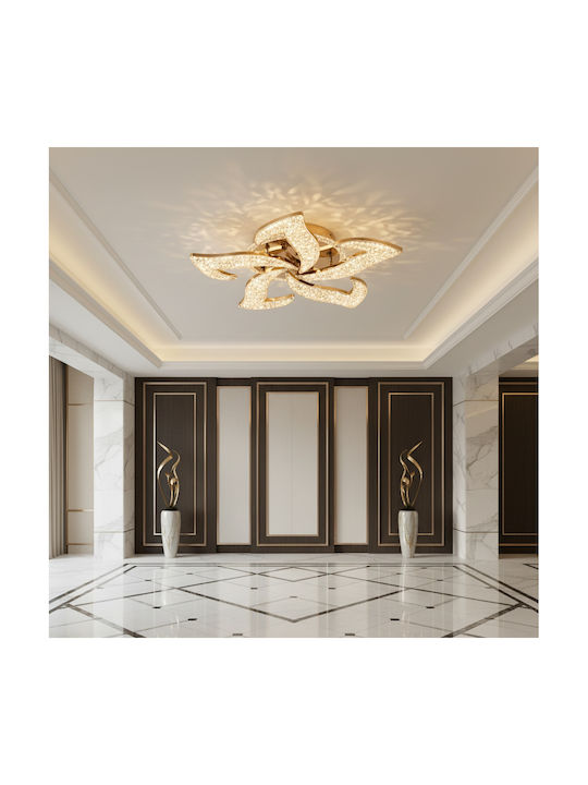 Alista Home Plafonieră de Tavan Aurie cu LED Integrat și Cristale și Telecomandă