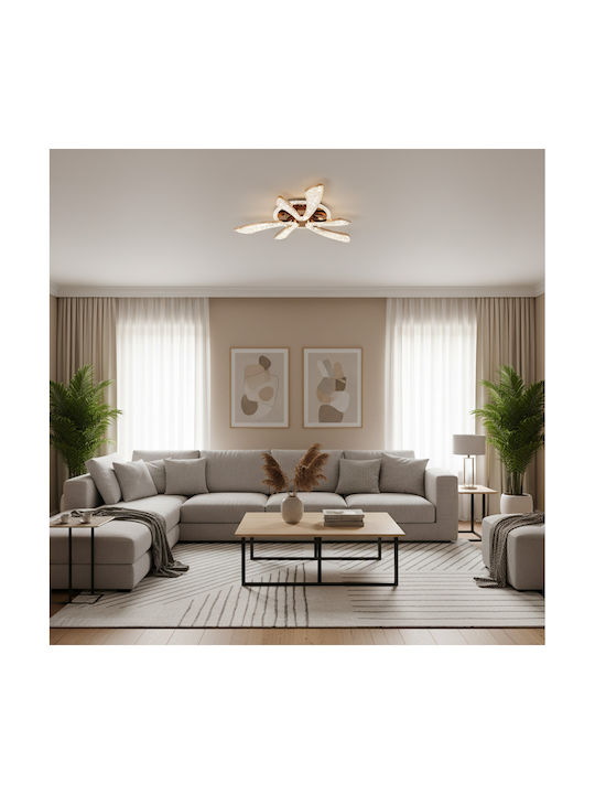 Alista Home Plafonieră de Tavan Aurie cu LED Integrat și Cristale și Telecomandă