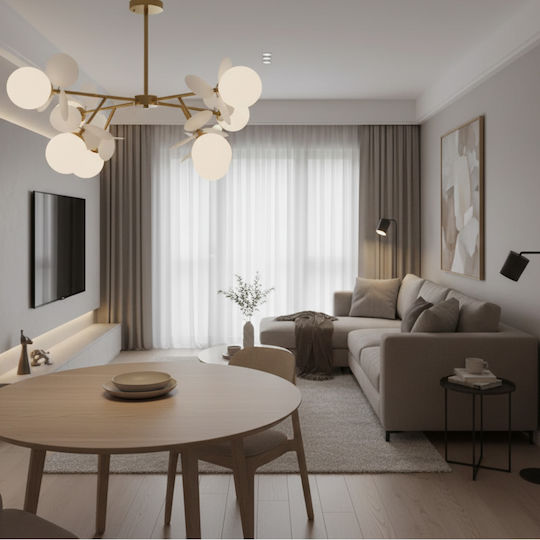 Alista Home Lumină Suspendată Auriu 73x73cm Alista Home Lumină Suspendată Auriu 73x73cm