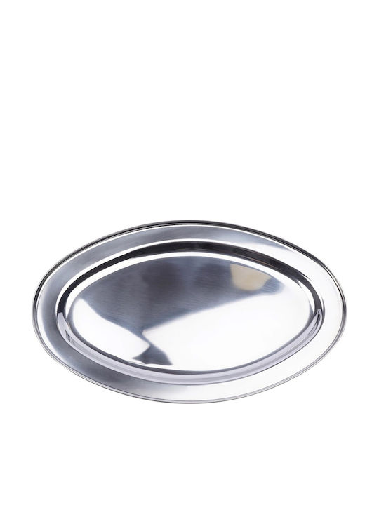 Excellent Houseware Servierplatte Rostfreier Stahl Silber 45x29cm