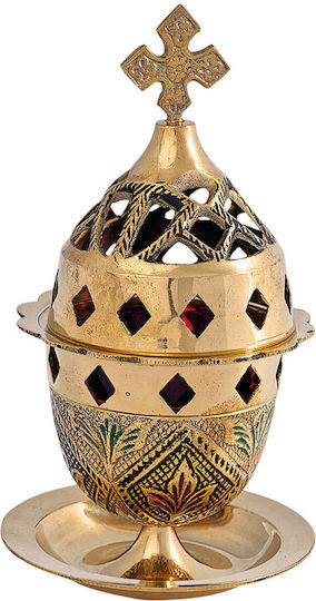 Eikona Bronzene Vigilölampen Handbemalt 15 X 8,4 cm