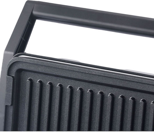 Rohnson Sandwich Maker with Non-Stick, Removable, Magnetic Plates for 2 Toasts 800W Grey