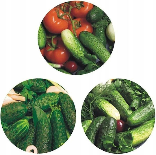 Set 10 Capace Borcane Ø 82mm 6 Cu Cleme Motive Vegetale