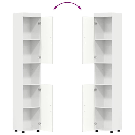 vidaXL Баня Маса със Смесител и Огледало Ш60xД34xВ63cm Бял
