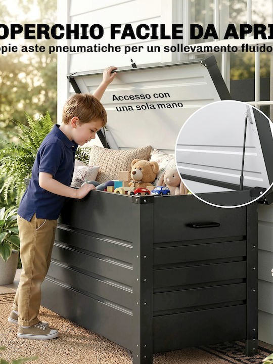 Outsunny Outdoor Storage Box Metal 350L Grey L120xW61xH67cm