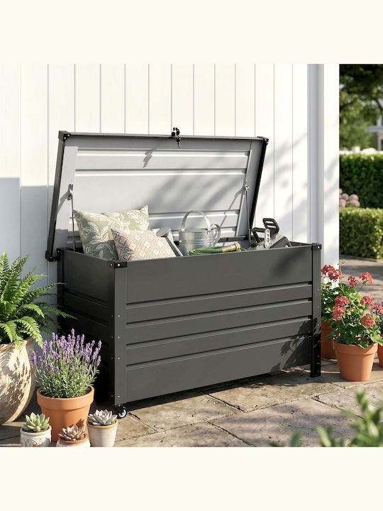 Outsunny Outdoor Storage Box Metal 350L Grey L120xW61xH67cm