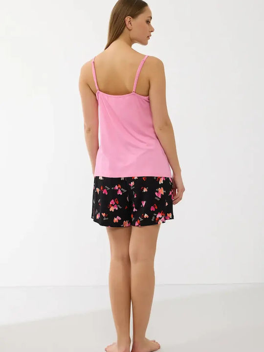 GoldenBay GoldenBay Sommer Damen Schlafanzug Set Rosa