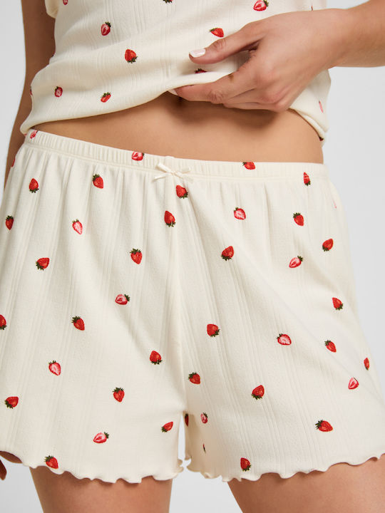Hunkemöller Summer Women's Pyjama Shorts Strawberry Pointelle Pointelle