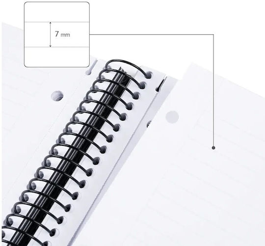 Milan Spiral Ruled Notebook A4 80 Paper Sheets Black