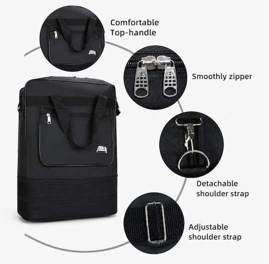 Sack Voyage Black with Wheels Fabric M65xW26xH45cm