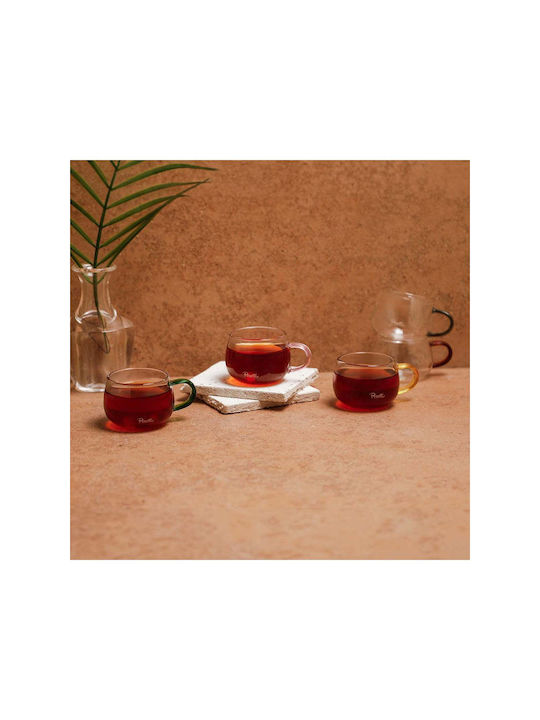 SteweHome Κούπα Γυάλινη Πολύχρωμη 150ml 6τμχ