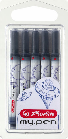 Herlitz Μαρκαδόροι Blue Σετ 5τμχ