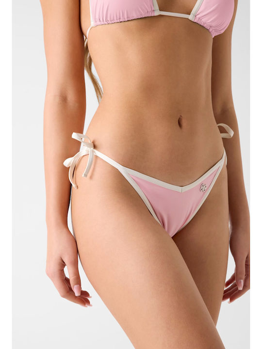 Bikini String με Κορδονάκια Ροζ