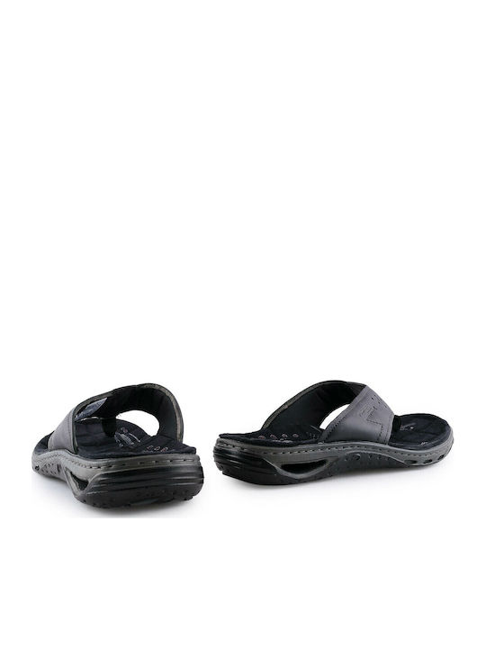 Leather Men's Sandals in Black Color