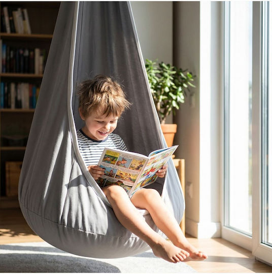 MalPlay Aufhängen Kinder Schaukel 70x150x28cm für 3+ Jahre Grau