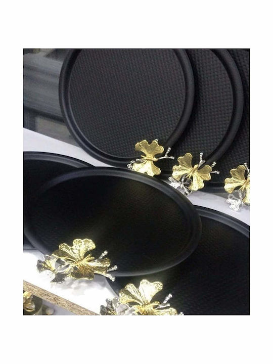 SteweHome Decorative Round Metallic Tray 22x22cm 6 Pieces