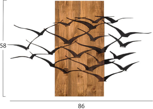Freebox Gemischte Kunst Schwarzes aus Holz 86x3x58cm