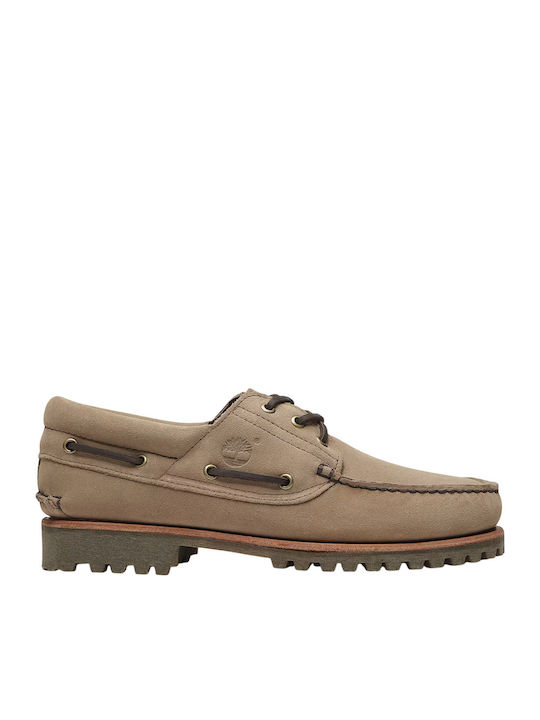Leather Men's Boat Shoes in Brown Colour