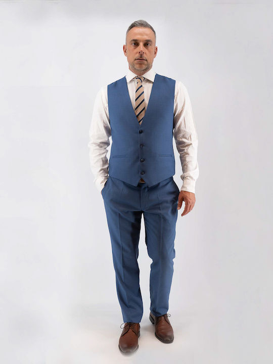 Men's Suit with Vest Blue Navy