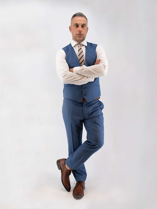 Men's Suit with Vest Blue Navy
