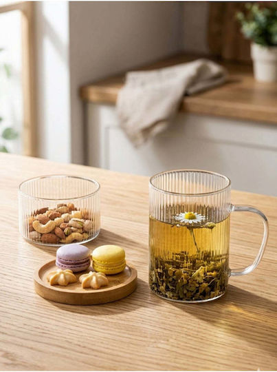 SteweHome Glas Tasse Mit Deckel Weiße 300ml 3 Stück