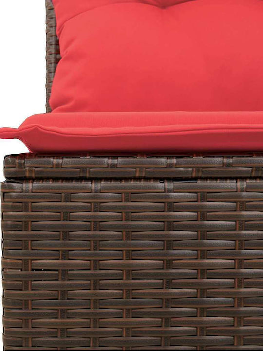 Ecksofa Outdoor Rattan mit Kissen 55x55x37cm