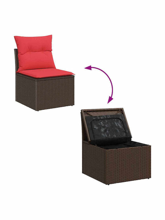 Corner Outdoor Sofa Rattan with Cushions 55x55x37cm